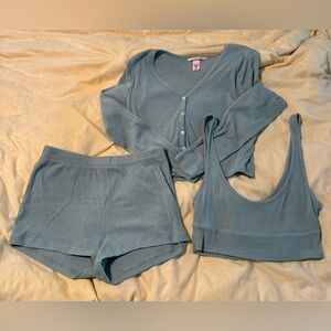 Victoria's Secret Ribbed Lounge Set - Sage